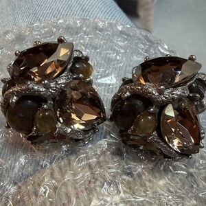 Alexis Bittar Silver-Tone Floral Clip Earrings w/ Smokey Quartz Plus More